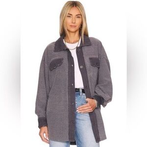 Free People Charcoal Shirt Jacket